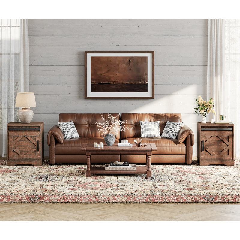Glenford End Table with Drawer and Storage, Brown, Brown