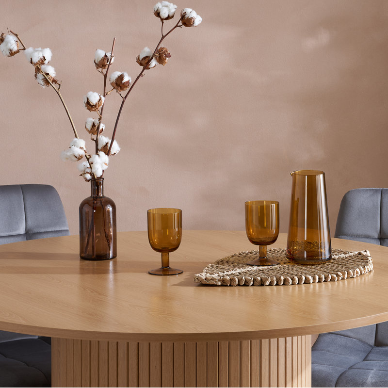 Suire ROUND FLUTED DINING TABLE , Oak