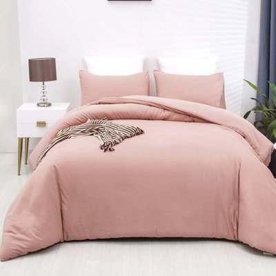 Solid Color Comforter Light Color 3 PCs Bedding Set Pure Color Bed Comforter Set