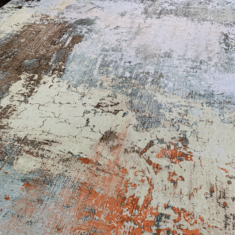 Tapis gris / brun / ivoire, Rectangle 5 pi x 7 pi