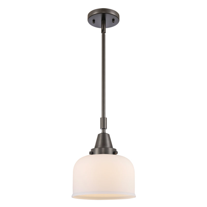 Lesher 1 - Light Single Pendant, Matte White, 44.125" H x 8" W x 8" D, Oil Rubbed Bronze