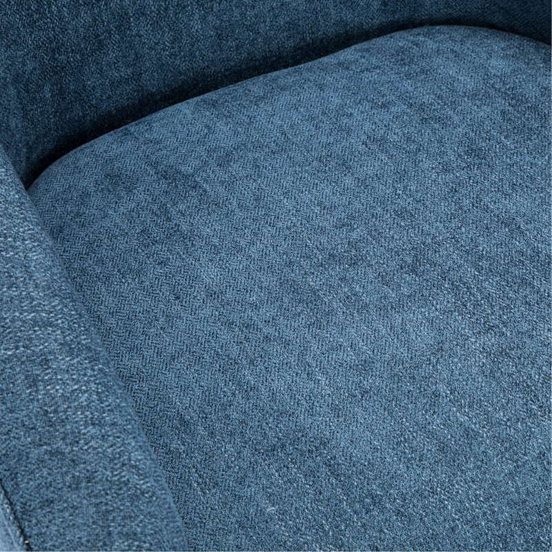 Sièges bleus - Fauteuil pivotant à base de bois confortable et pivotant en mousse avec structure en contreplaqué, H 29,41 po