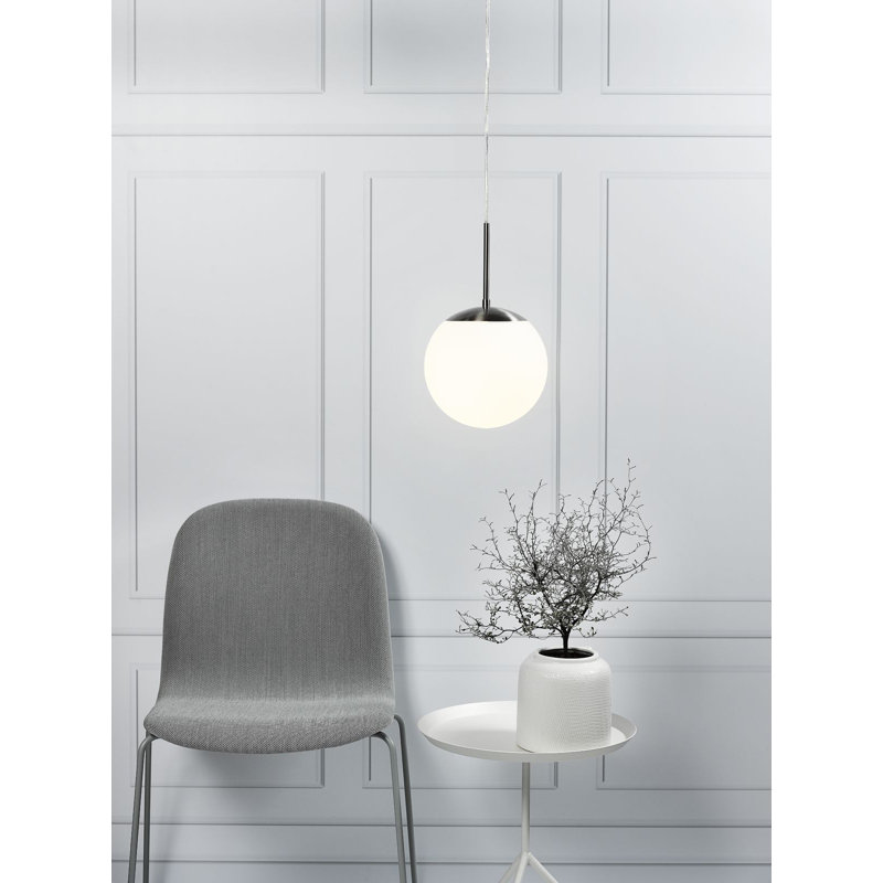 Cafe 1 - Light Chrome Sphere Pendant, 33cm H x 20cm W x 20cm D