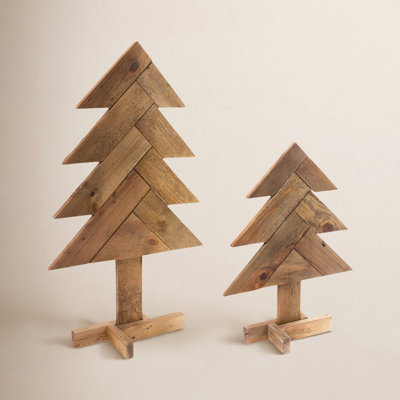 Graubert 2-Piece Wooden Tabletop Tree Set
