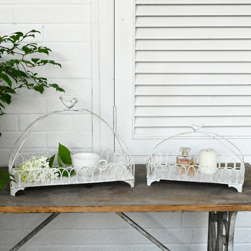 Vinatge Metal Trays for Perfume & Makeup Display ,Metal Wire Vanity Bathroom Accessory Tray