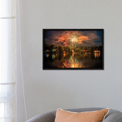 Lake Fireworks by David Gardiner - Print on Canvas
