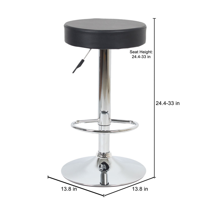 Belmont Adjustable Height Bar Stool, Black