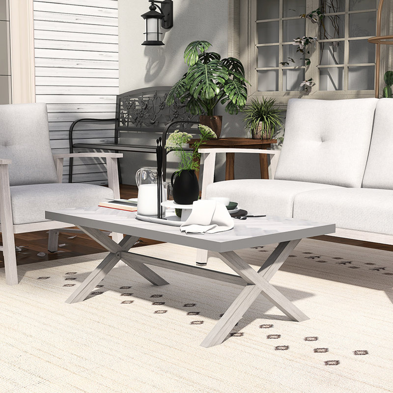 Table basse d'extérieur en aluminium et résine