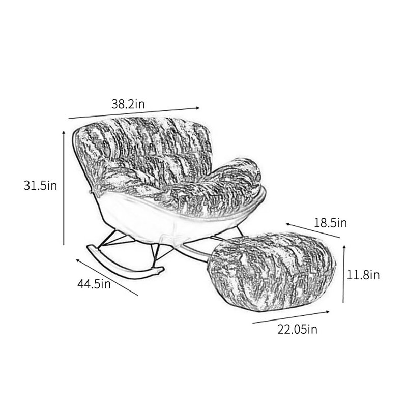 Chaise berçante en coquille d'œuf de luxe italienne légère