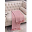 Jeté 50x60 "en coton rose avec pampilles-132945416
