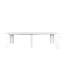 Console de bureau extensible 118,50 po, blanc, et espace compact 118,50 po console, extensible, pour la maison