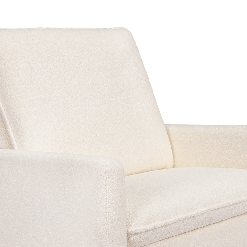 Chantilly Fleece Pillowback Glider with Light Wood Base