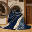 Tapis bleu éclectique Pittman Lamia lavable à la machine - reliure bleu marine-1661822449