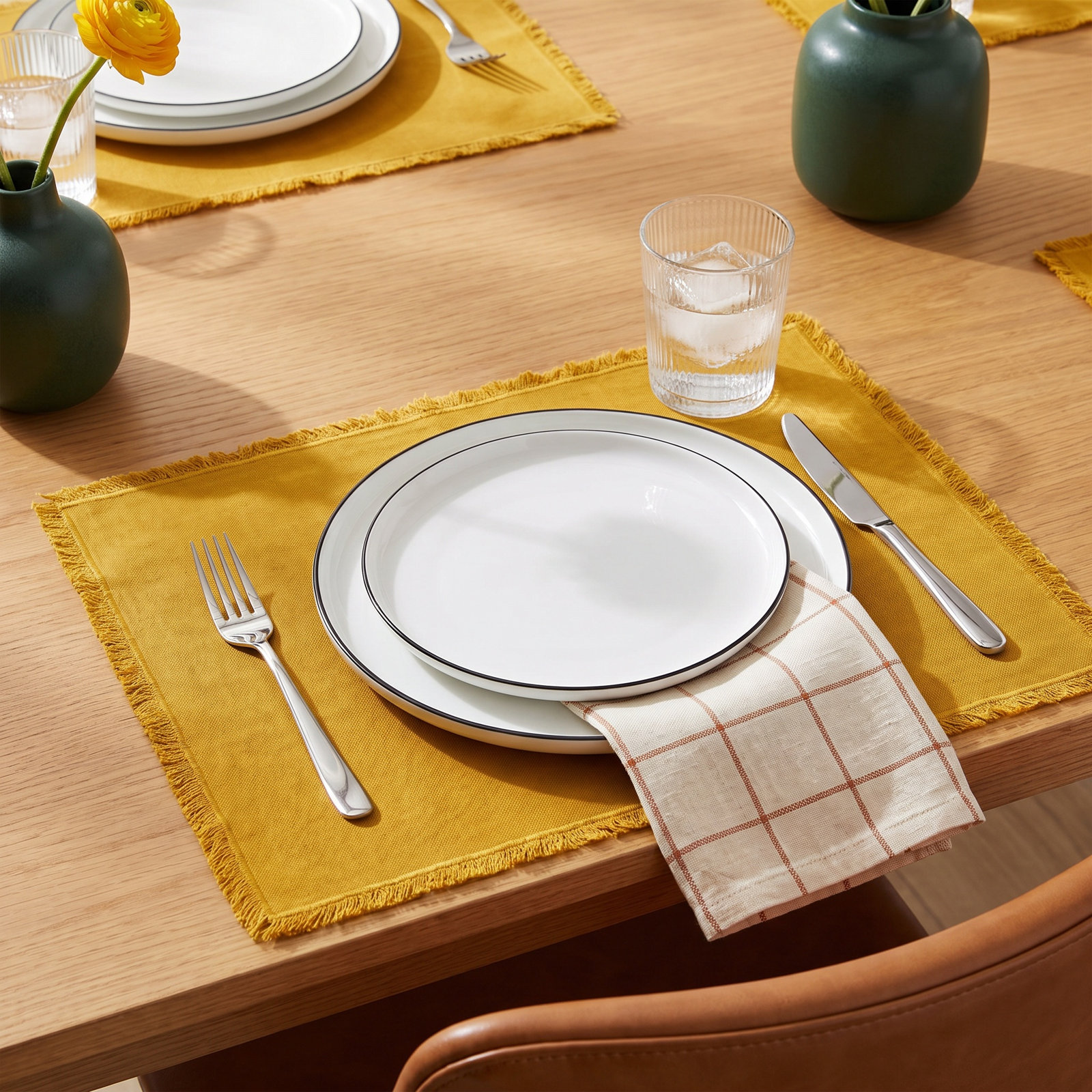 Jarmaine Reversible Placemat, Mustard
