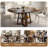 Rohun Round Extendable Modern Kitchen Dining Table Set With 32.8"H Dining Chair-303345140-303345143