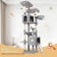 Arbre à chat 80 po pour grands chats, tour à chat multi-niveaux pour 4 chats et plus avec 2 condos et hamacs, aire de jeu en velours doux, arbre à chat d'angle peu encombrant, facile à assembler-1946060867