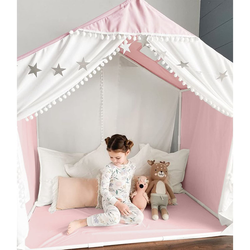 Generic 52'' W x 35.5'' D Indoor Polyester Play Tent, Pink