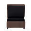 Banc de rangement moderne avec plateau relevable et lit gigogne, meuble en bois massif capitonné en velours marron (1 pièce).-159656410-159656412
