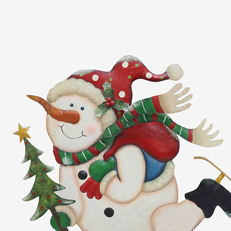 The Holiday Aisle® 868F934411314174854CF58DC7C6C7C7 Skating Snowman