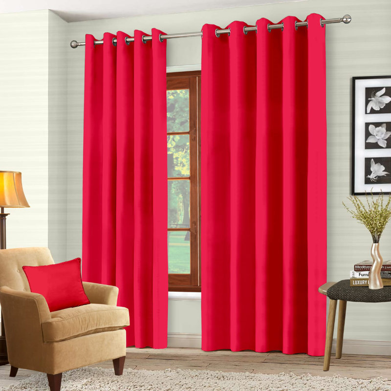 Essie Blackout Curtain Pair, 85 W x 137 D cm, Red