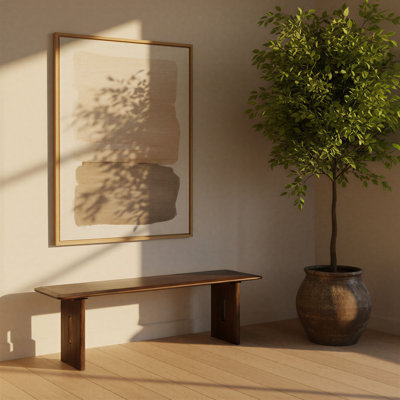 Banc rectangulaire en bois d'acacia