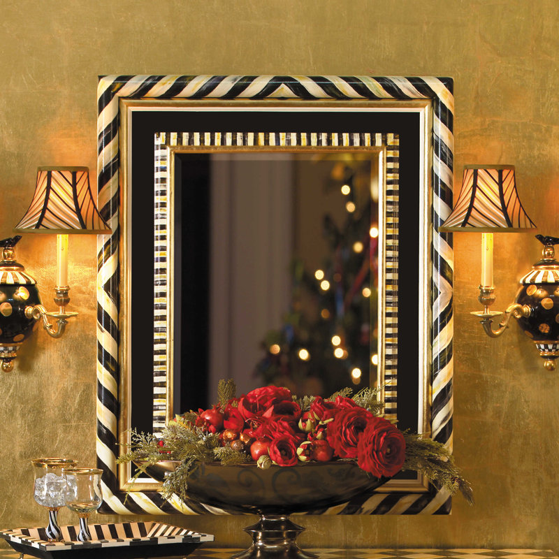 Kids Classic Gold-Leaf Beveled Wood Mirror 25.5'' x 14.25''