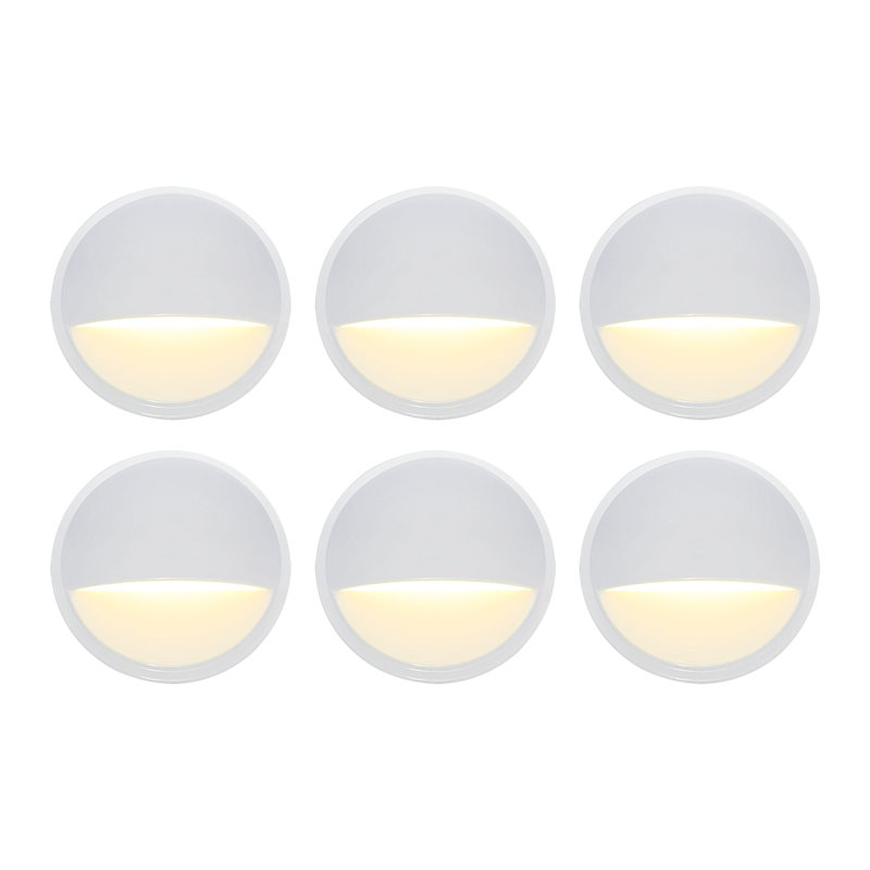 Paquet de 6 lumières d'extérieur à DEL pour paupières à basse tension pour l'extérieur, 3000 K, Blanc lustré