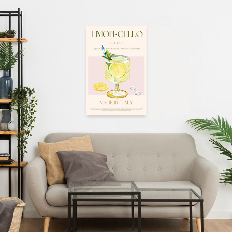 Art mural contemporain Limoncello, H 24 po x l 16 po
