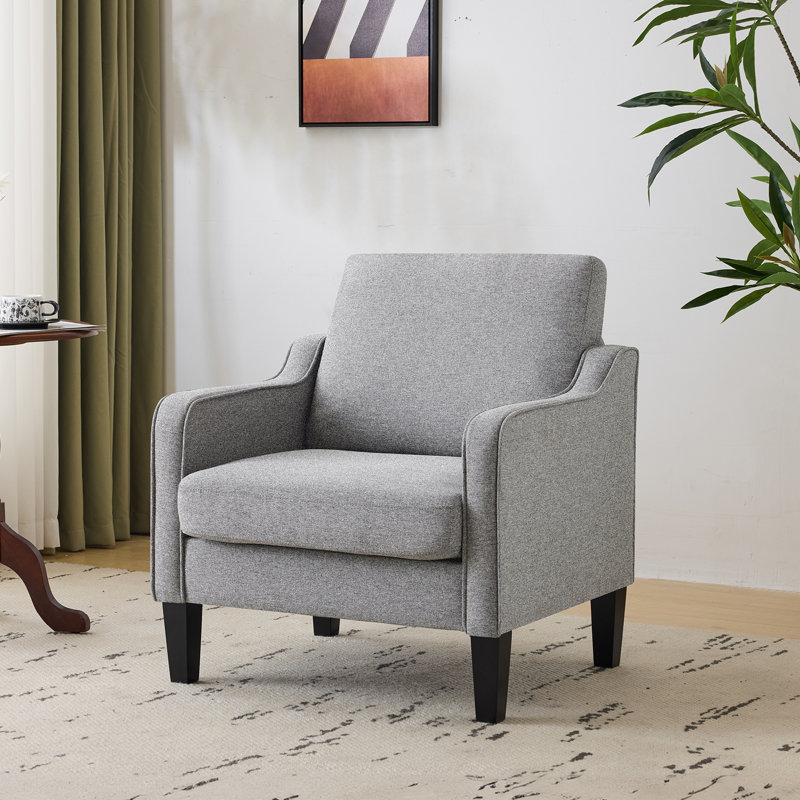 Fauteuil de 29,9 po de largeur Amaryia, Mélange de lin gris clair