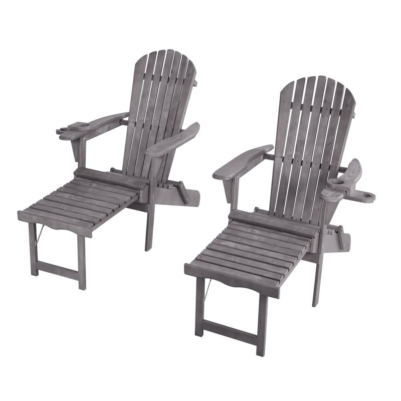 Ensemble Adirondack pliant en bois massif Mcnaughton