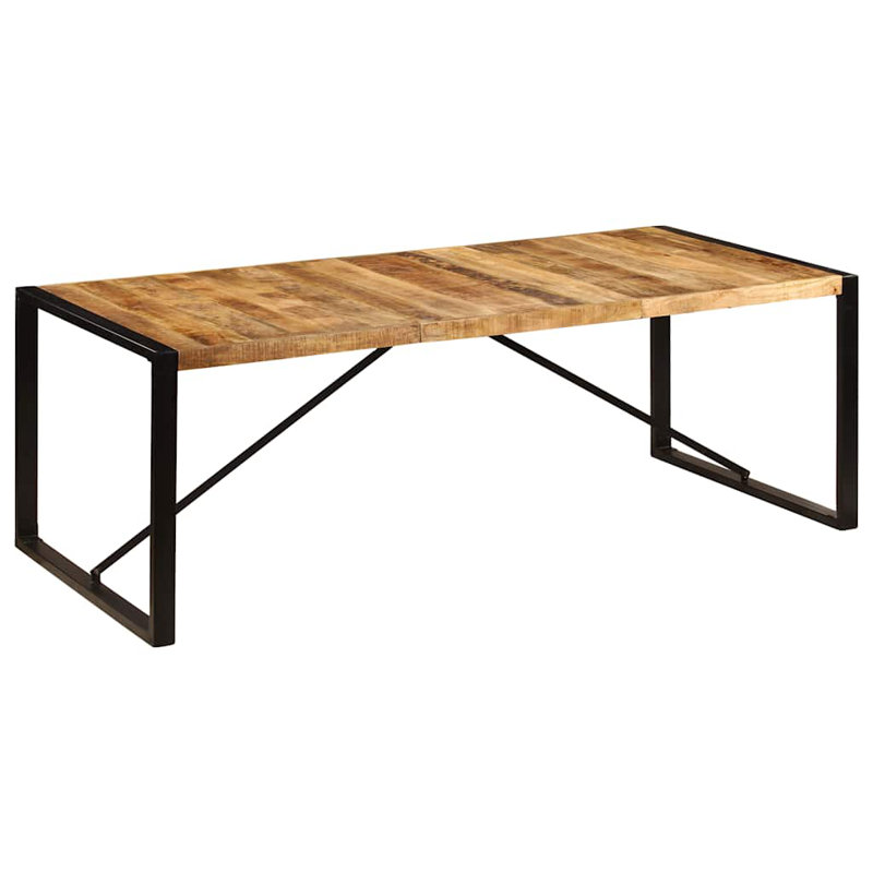 Dining Table Solid Mango Wood, 39.4" W x  86.6" L, Black