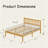 12"H Heavy-Duty Easy Assembly Solid Wood Bamboo Platform Bed Frame with Headboard-77977544