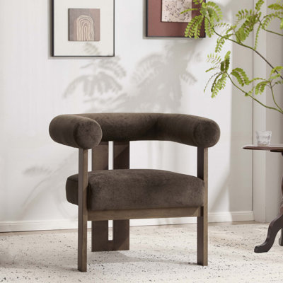 Chaise d'appoint moderne rembourrée avec accoudoirs ronds