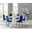 Edzard Statement Pedestal Round Dining Table Set & 6 Luxury Velvet Dining Chairs-90654946-90654938