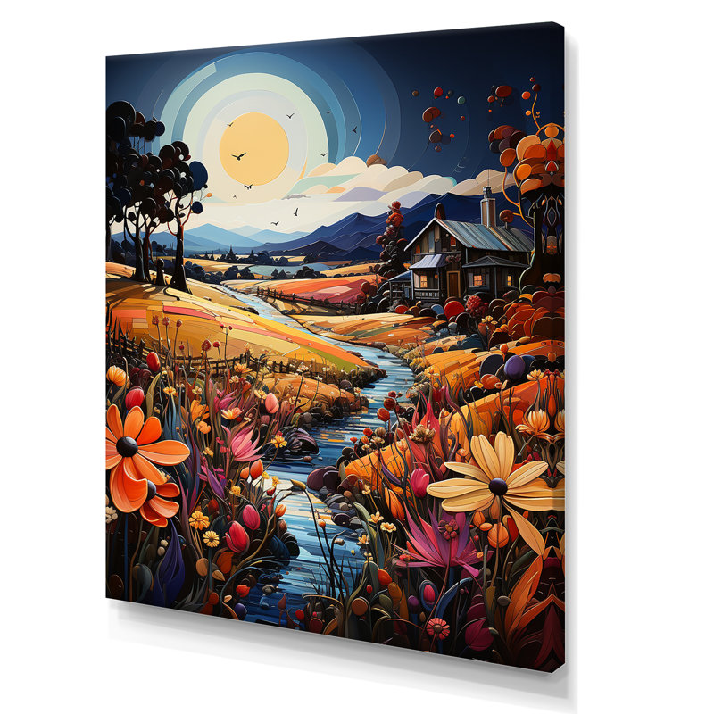 "Whimsical Magical Fields III", reproduction d'art sur toile, H 40 po x l 30 po x P 1,5 po, Toile tendue