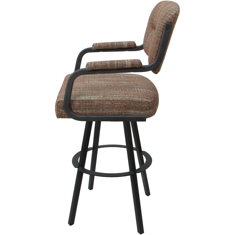 Tabouret pivotant rembourré Cessna, Gris, Rouge, Counter Stool (26" Seat Height)