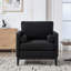 Fauteuil d'appoint de 35,4 po de style campagne moderne avec pattes, fauteuil de lecture à base de bois et canapé avec deux traversins pour les bureaux et les salons, Boucle.-711070941-711070942