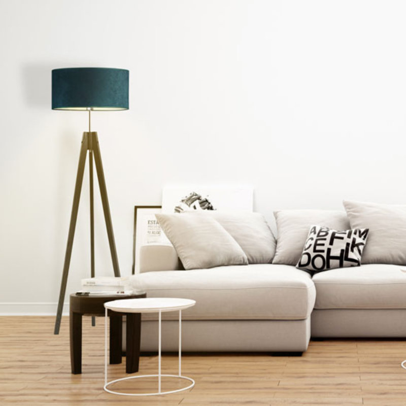 Caba 138cm Tripod Floor Lamp, Light Grey, Silver