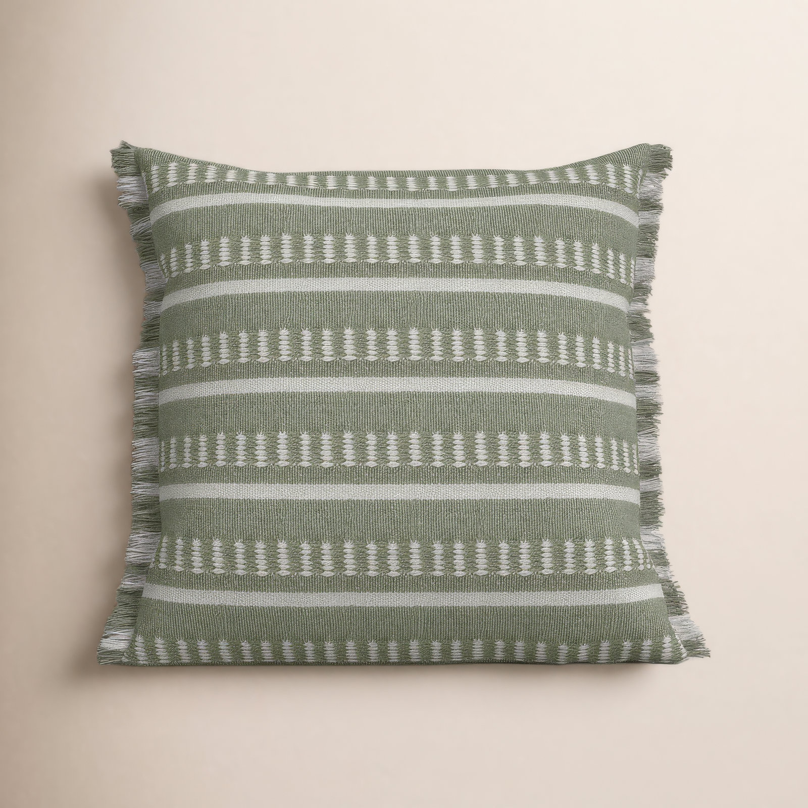 Ava 24" x 24" Throw Pillow, Green, Down