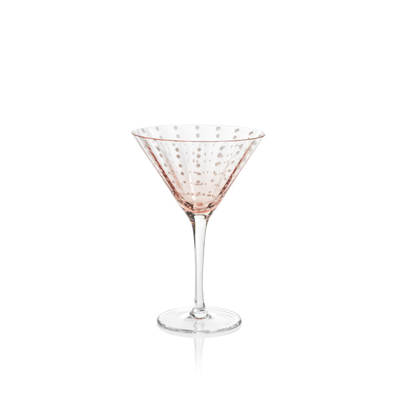 Ensemble de 4 verres à martini à pois blancs Jamesena, Rose