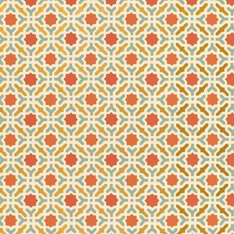 Serallo Mosaic Wallpaper, Persimmon