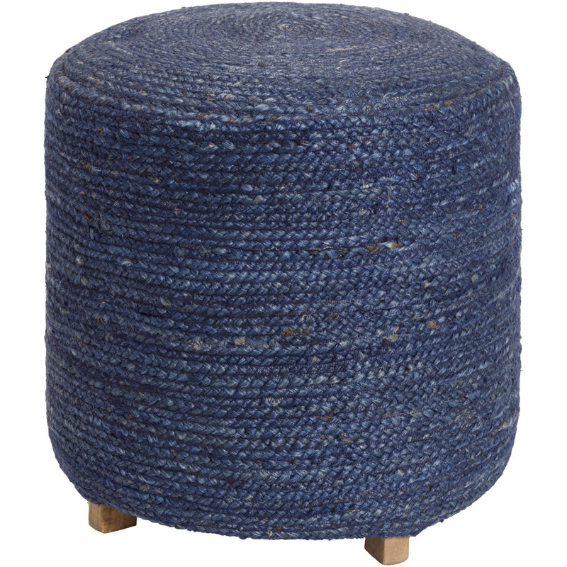 Repose-pieds rond 18 po Kerrin, Jute bleu foncé