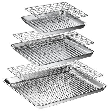 Checkered Chef Stainless Steel Half Sheet Baking Pan and Cooling