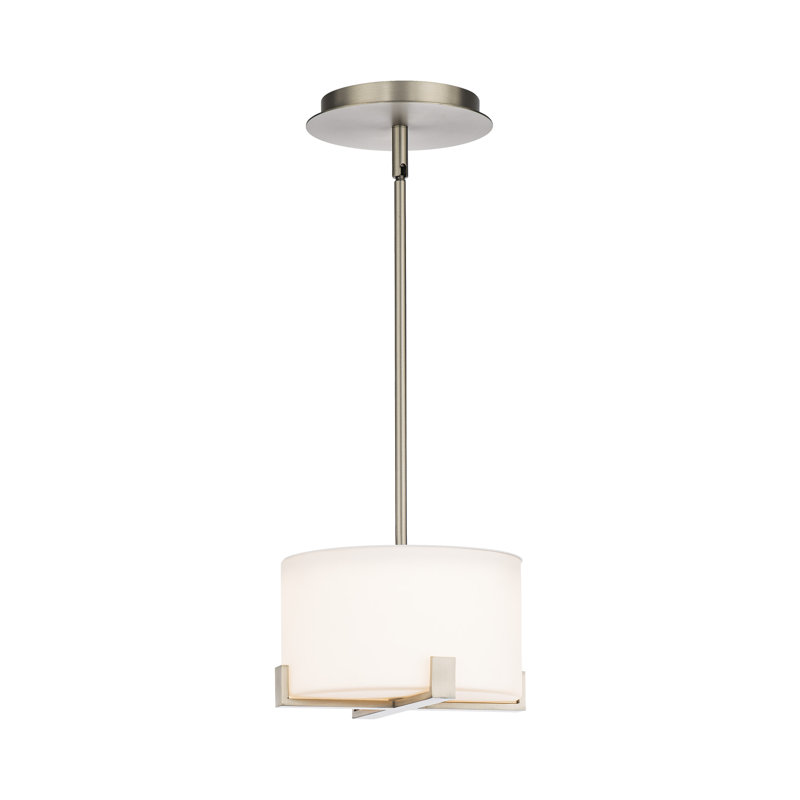 Luminaire suspendu cylindrique à 1 lumière DEL Laurel, Nickel brossé