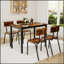 Ensemble de table de salle à manger moderne cinq pièces avec structure en métal robuste pour les espaces de cuisine compacts et les repas quotidiens