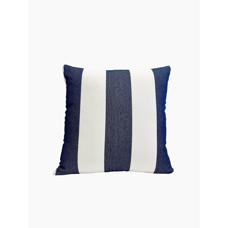 Coussin intérieur / extérieur Destinnie, Rayures bleu marine, 20 po x 20 po