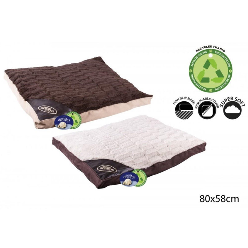 Hermitage Geometric Orthopedic Memory Foam Faux Leather Pet Bed