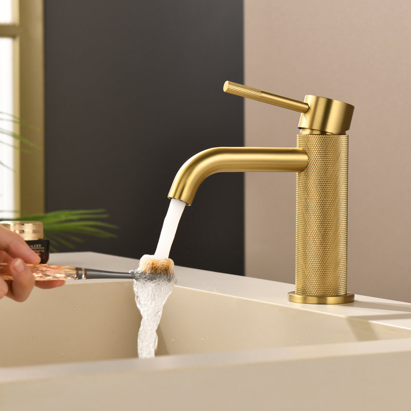 Robinet de lavabo de salle de bain surdimensionné à 1 trou en nickel brossé avec robinet de meuble-lavabo à bonde escamotable