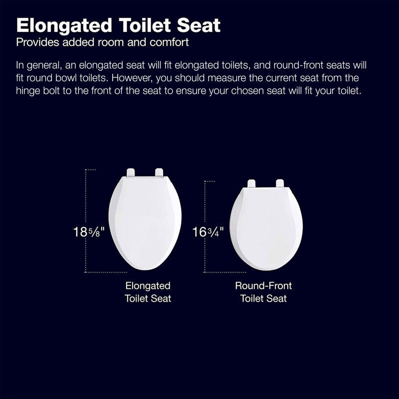 French Curve Elongated Toilet Seat, White, Non Ready Latch