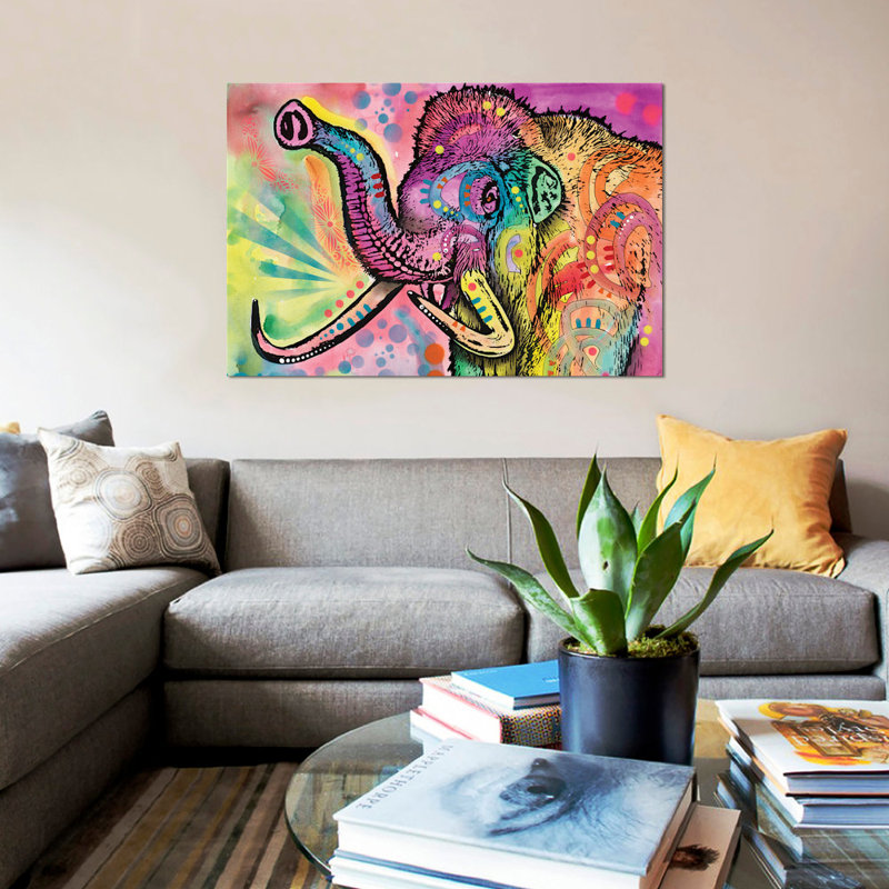 Woolly Mammoth, impression sur toile, H 18 po x l 26 po x P 1,5 po, Toile tendue, Pas de tapis